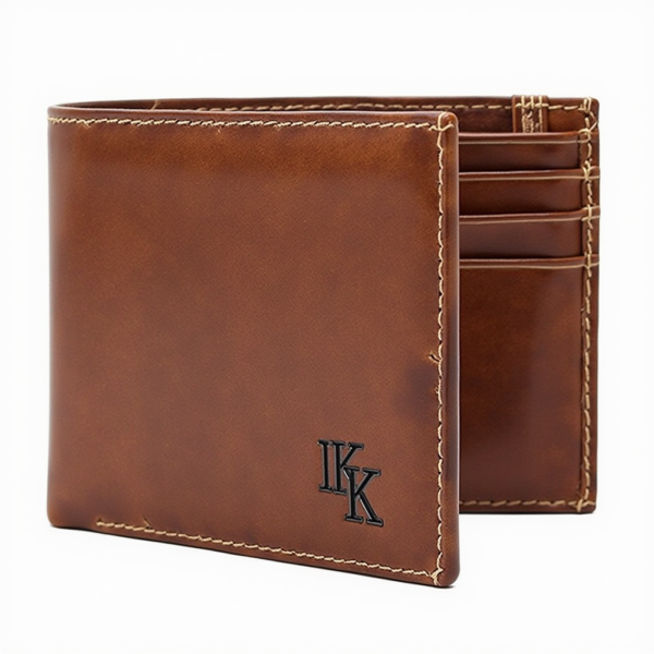 Classic Brown Leather Bi-Fold Wallet