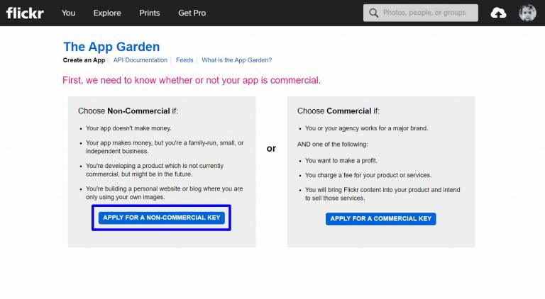 How to get Flickr API Key - WP Frank