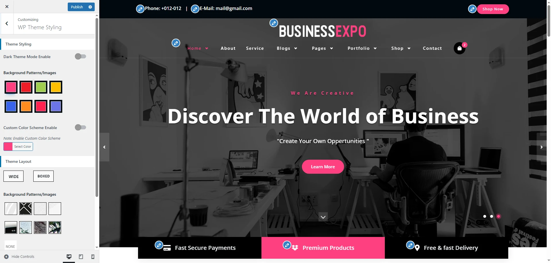 Businessexpo Theme Style Customizer 
