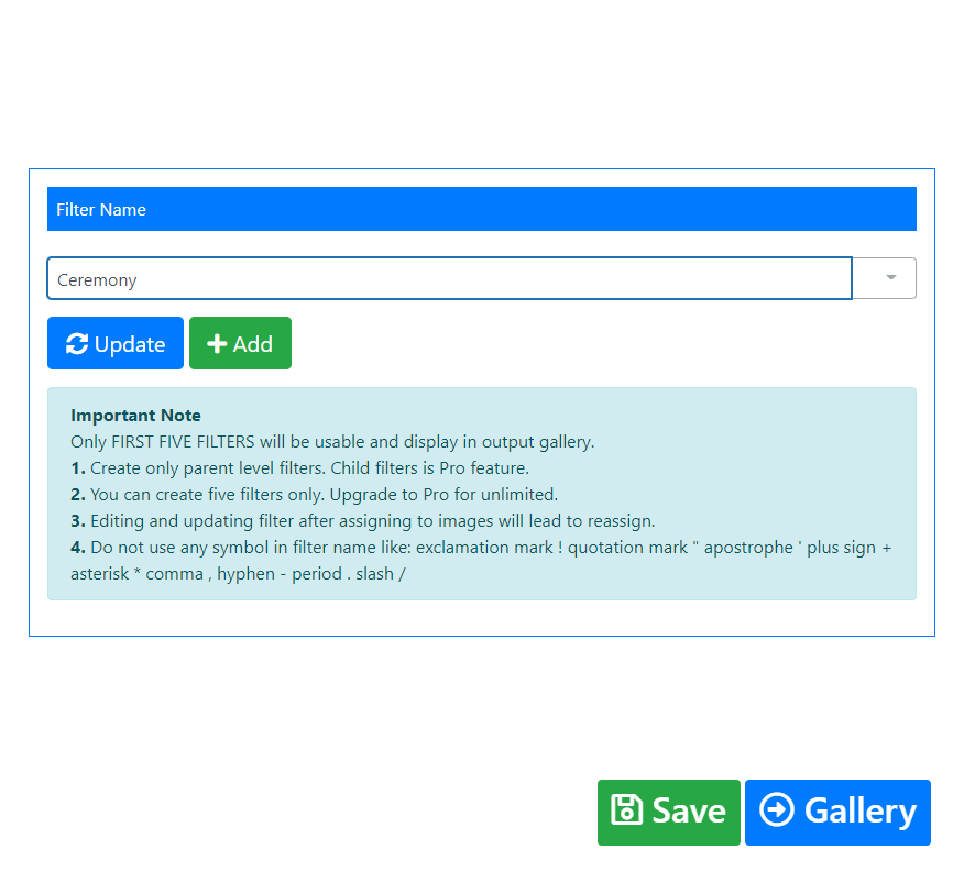 Filter Gallery WordPress Plugin