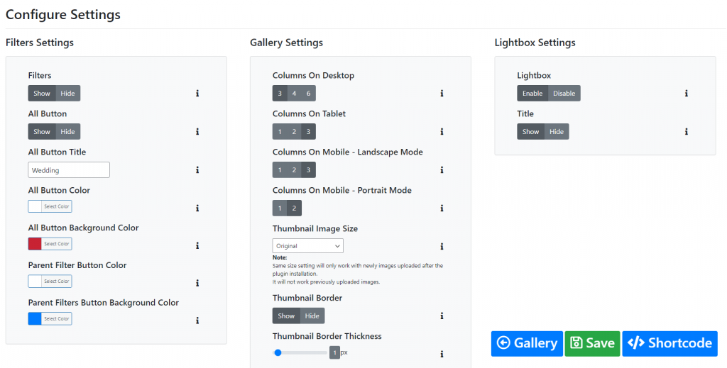 Filter Gallery WordPress Plugin