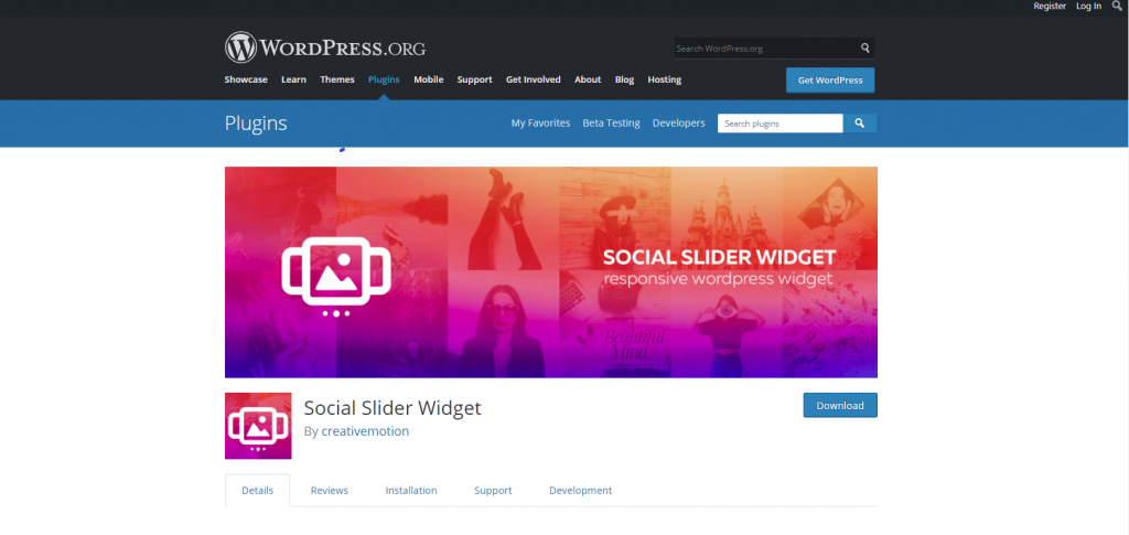 Social Slider Widget