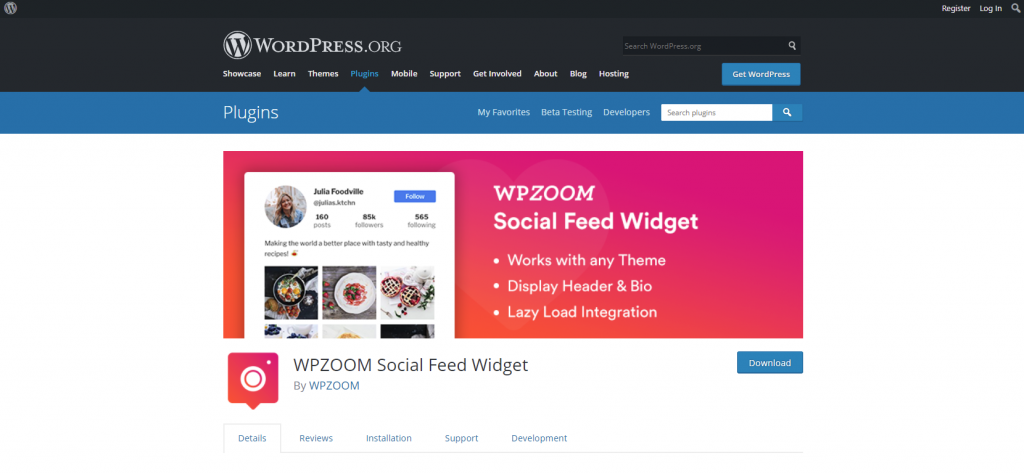 WPZOOM Social Feed Widget 