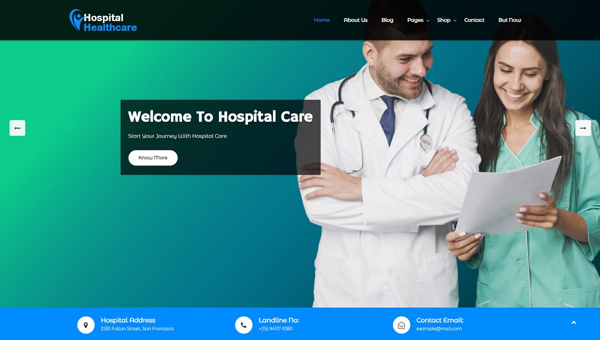 Hospital Health Care Free WordPress Theme