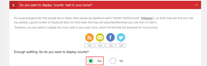 select 'Yes' from the radio button