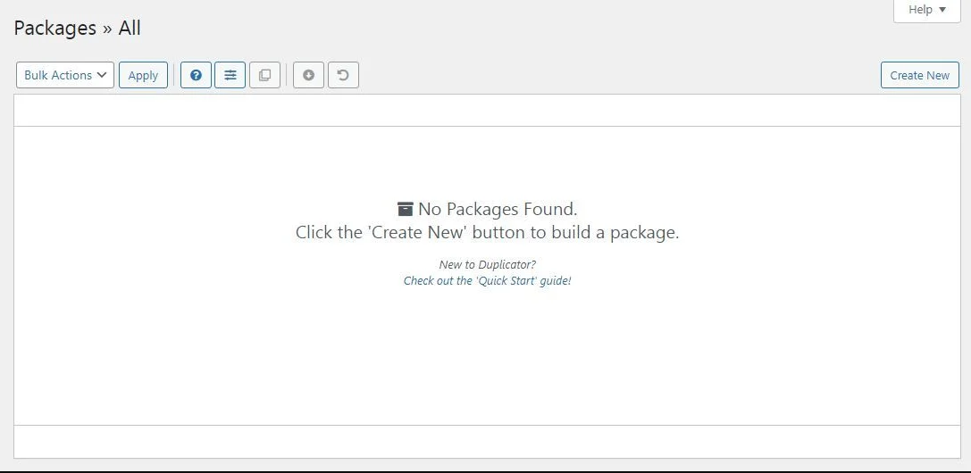 Create a New Package - using duplicator plugin