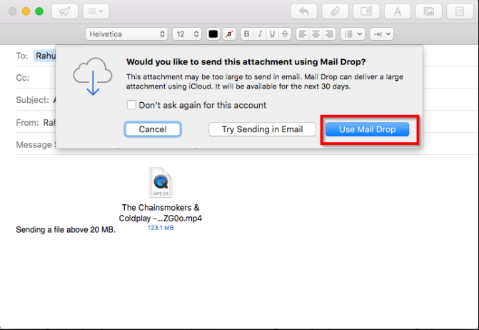 Use iCloud Mail Drop With Apple Mail