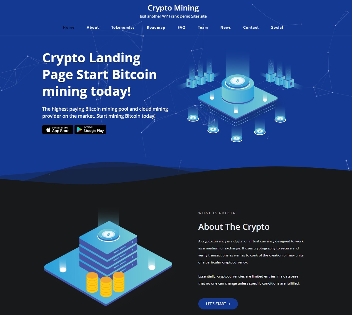 Crypto Mining Free WordPress Theme