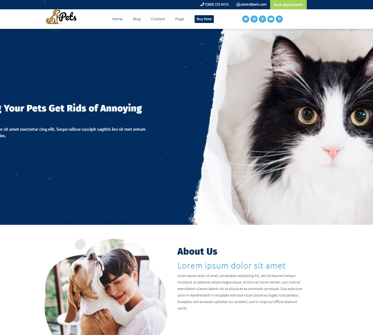 WordPress Theme For Animal Pet Shop