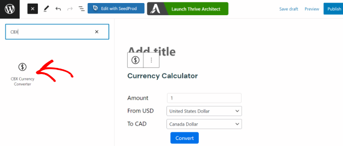Currency Converter block