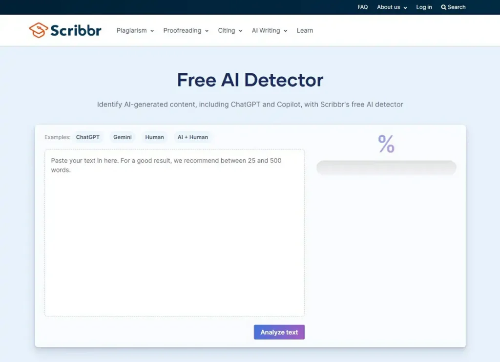 Scribbr - Free AI Detector