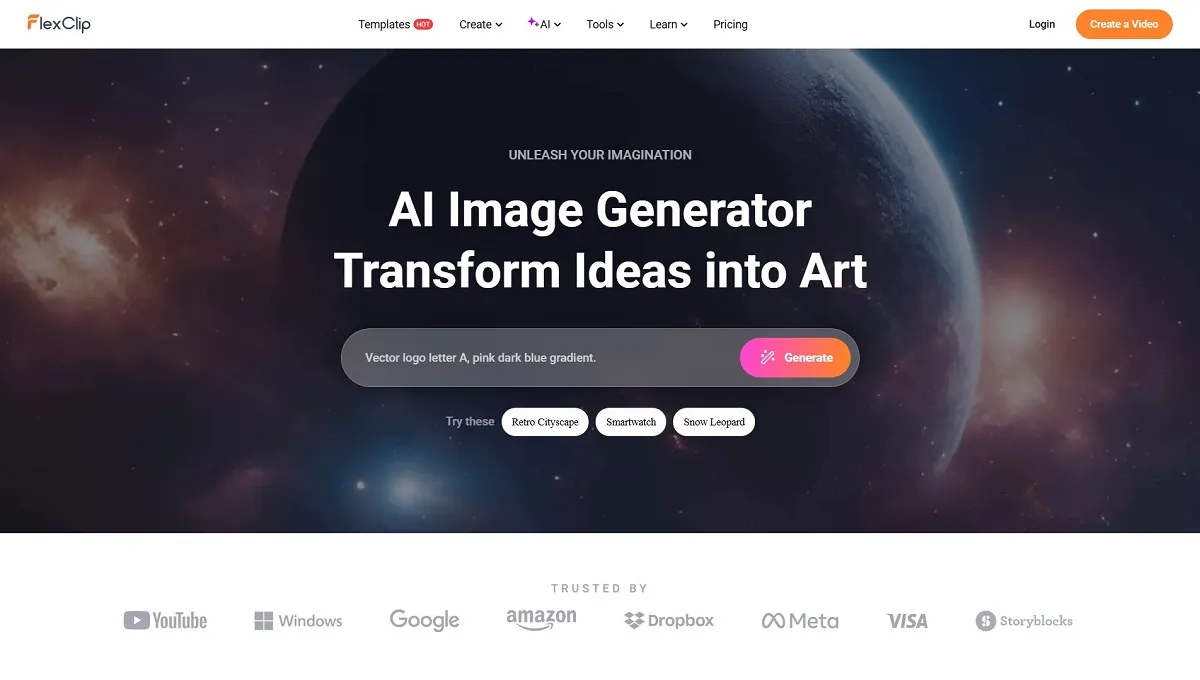 Flexclip - Transform Ideas into Art with AI Image Generator