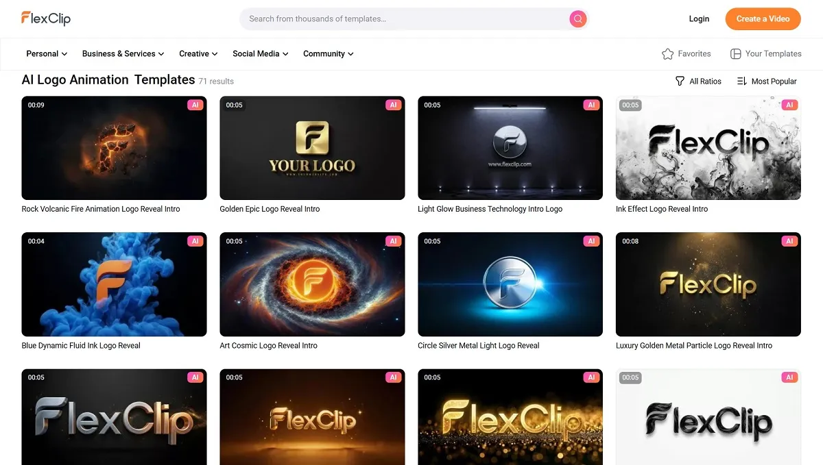 FlexClip AI Logo Animation - Online Logo Design Tool