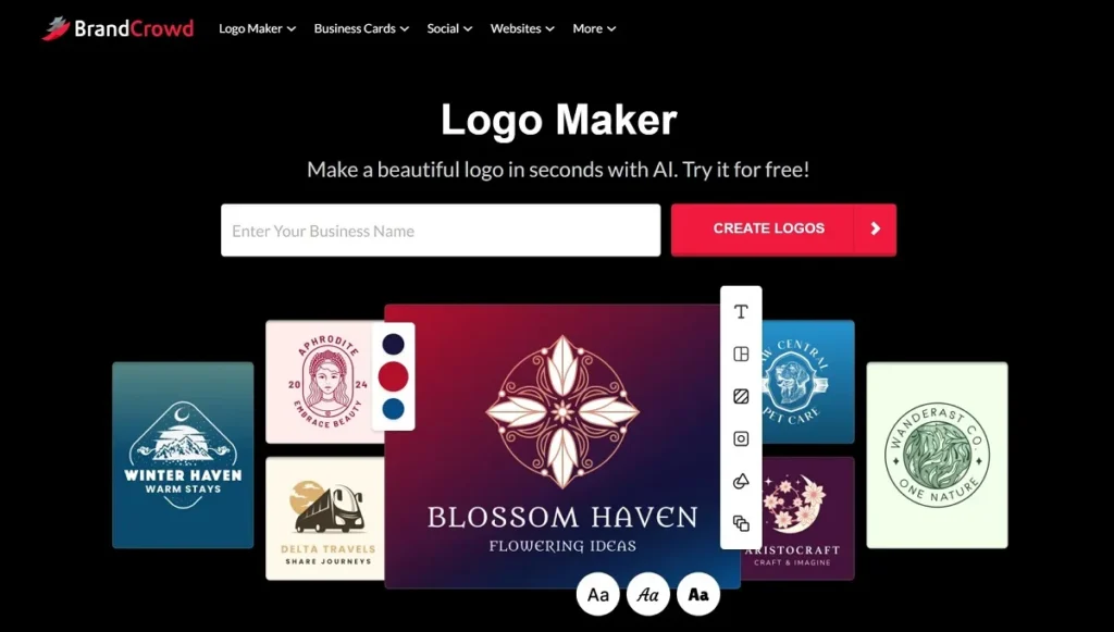 Free vs. Premium: Top 10 Logo Design Tools in 2025 4 Create Your Free Logo with BrandCrowd