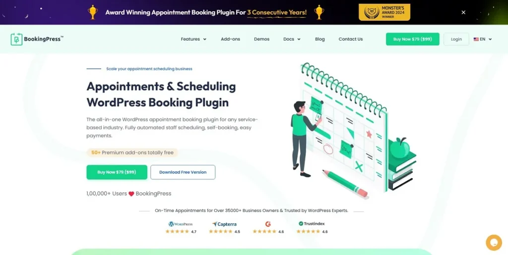 15 Plugins for Creating an Appointment Scheduling Website 4 BookingPress - the best WordPress appointment booking plugin