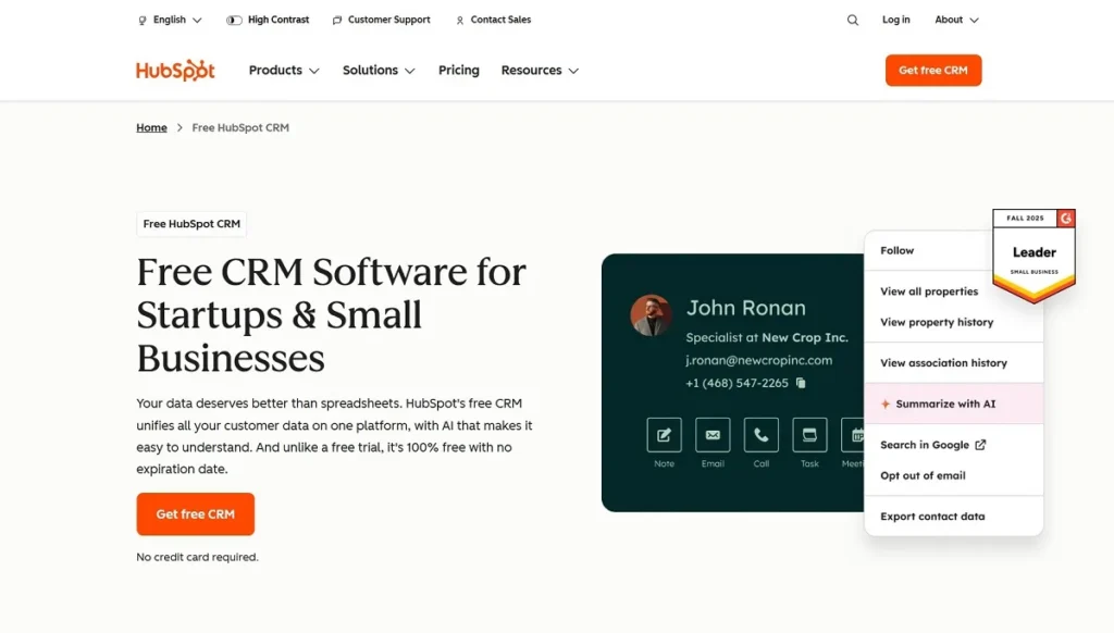 HubSpot - Streamline Your Entire Business With a Free CRM