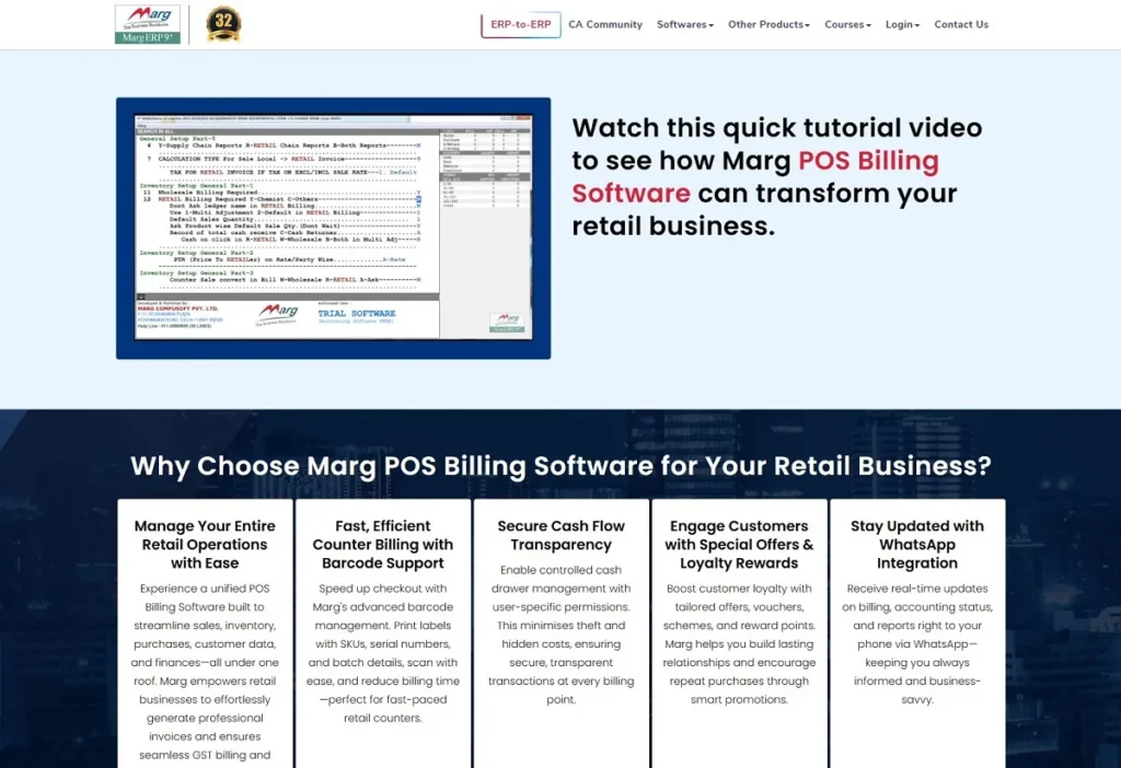 Marg ERP 9+ - Best POS Software in India  POS Billing Software for Retail & GST