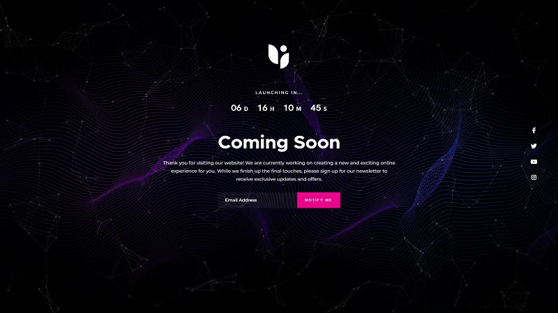 Coming Soon Maintenance Mode Template 1