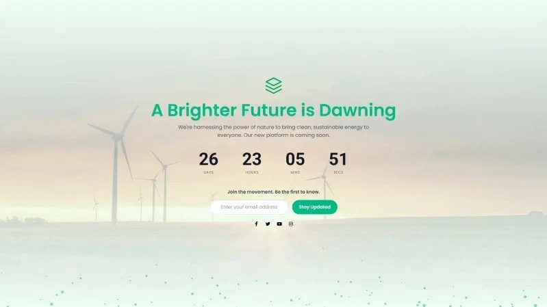 Coming Soon Maintenance Mode Template 28-green