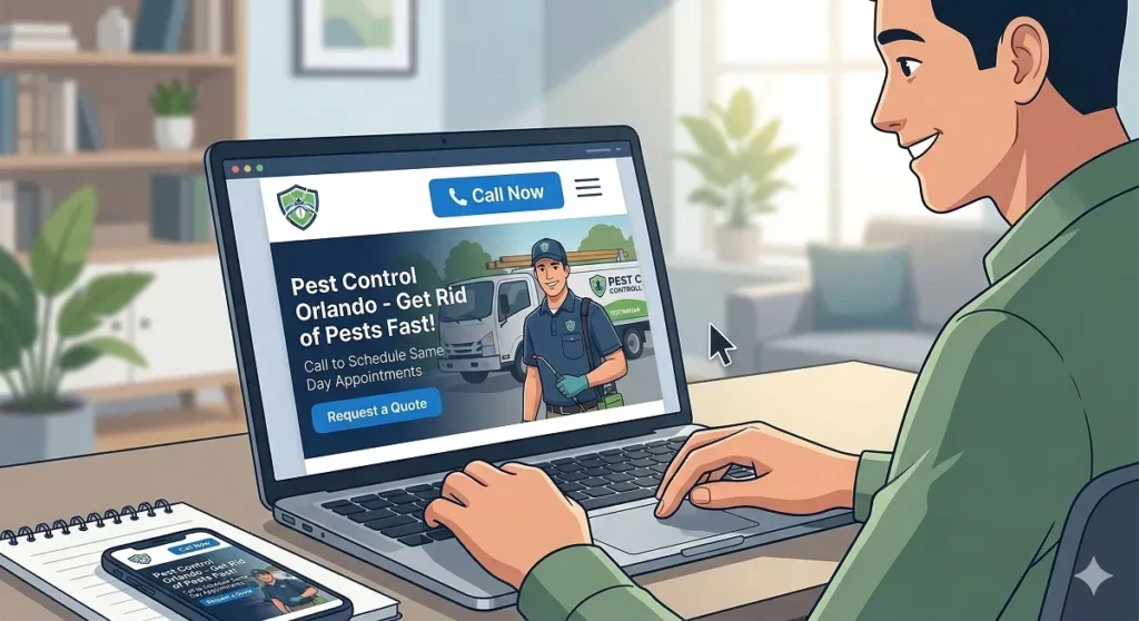 7 Proven Pest Control Website Layout Strategies that Power More Calls in Orlando 2 High-converting pest control website layout for mobile