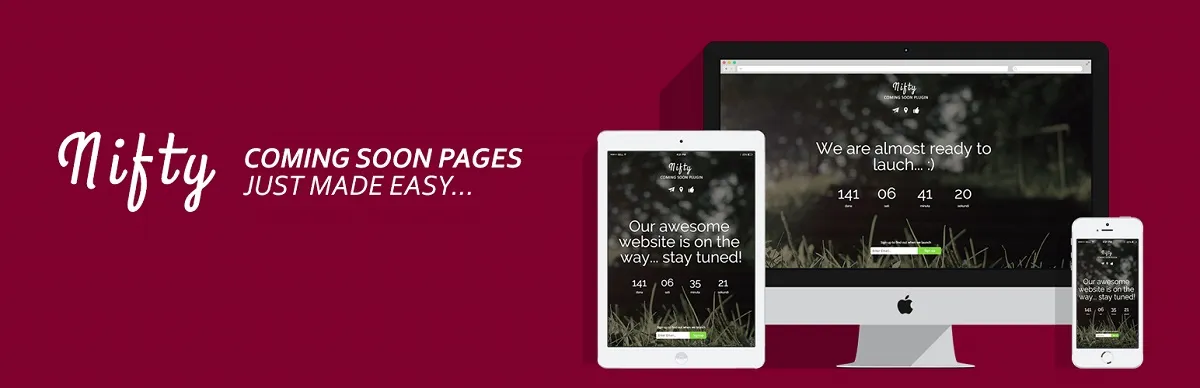 NIfty Coming Soon and Under Construction Page Free Plugin