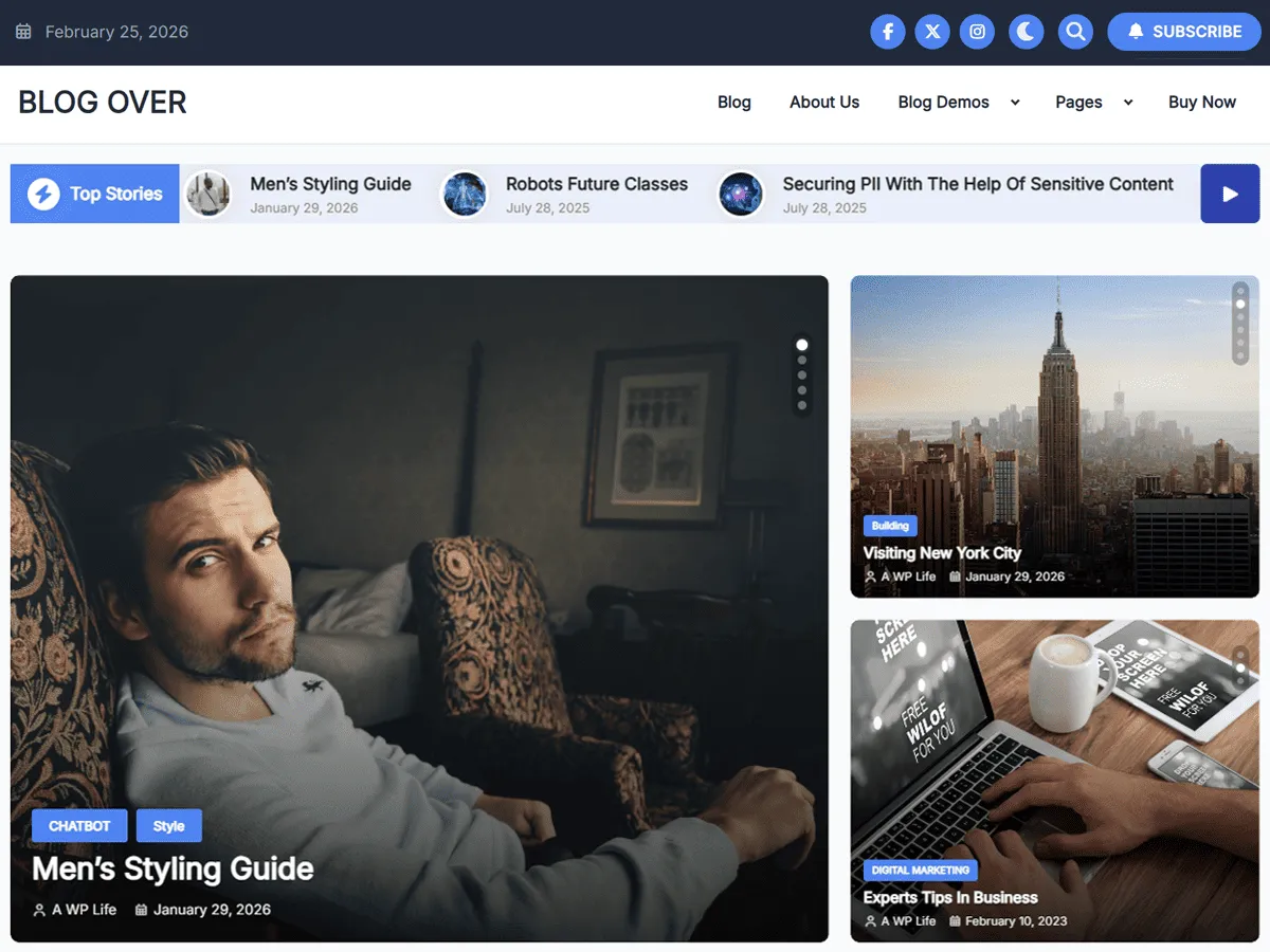 Blog Over – multipurpose news & blog theme