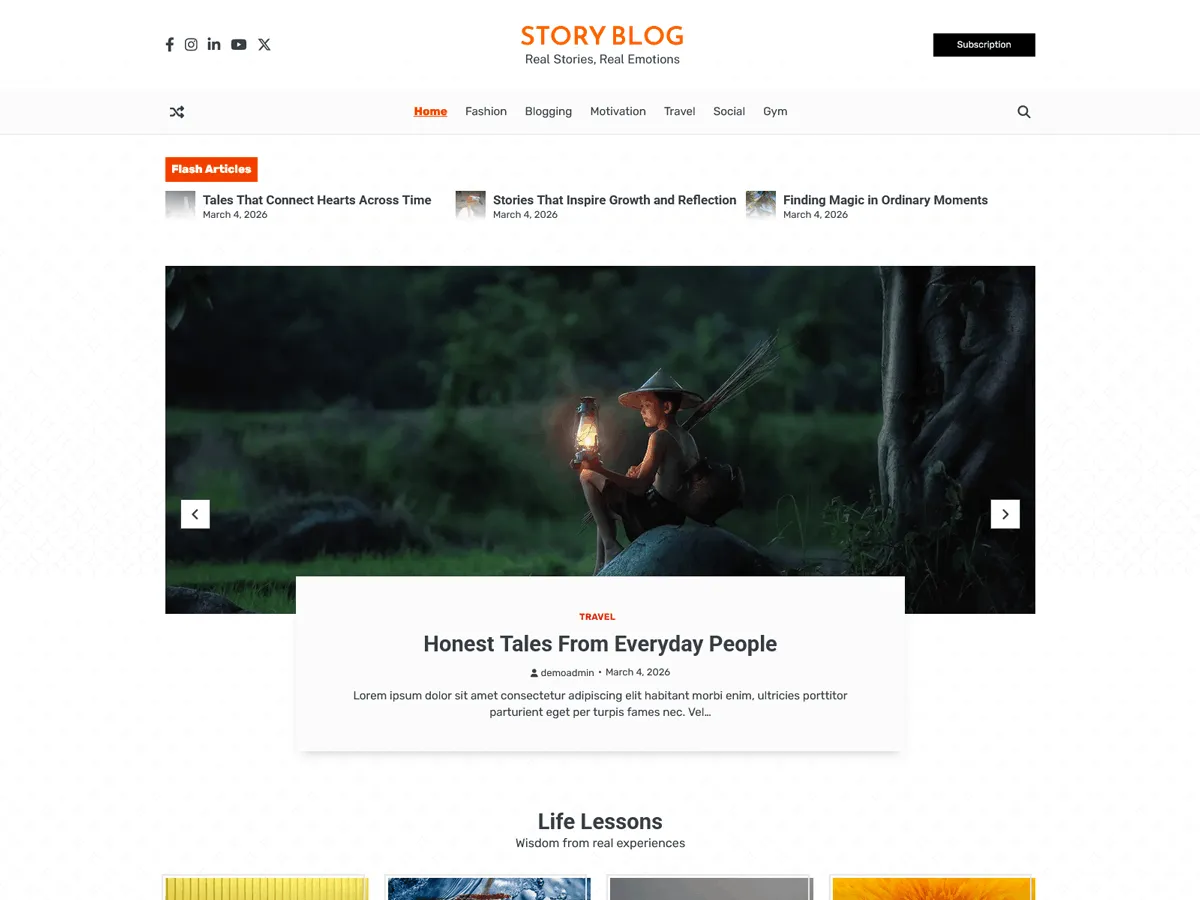 Free Story Blog WordPress Theme