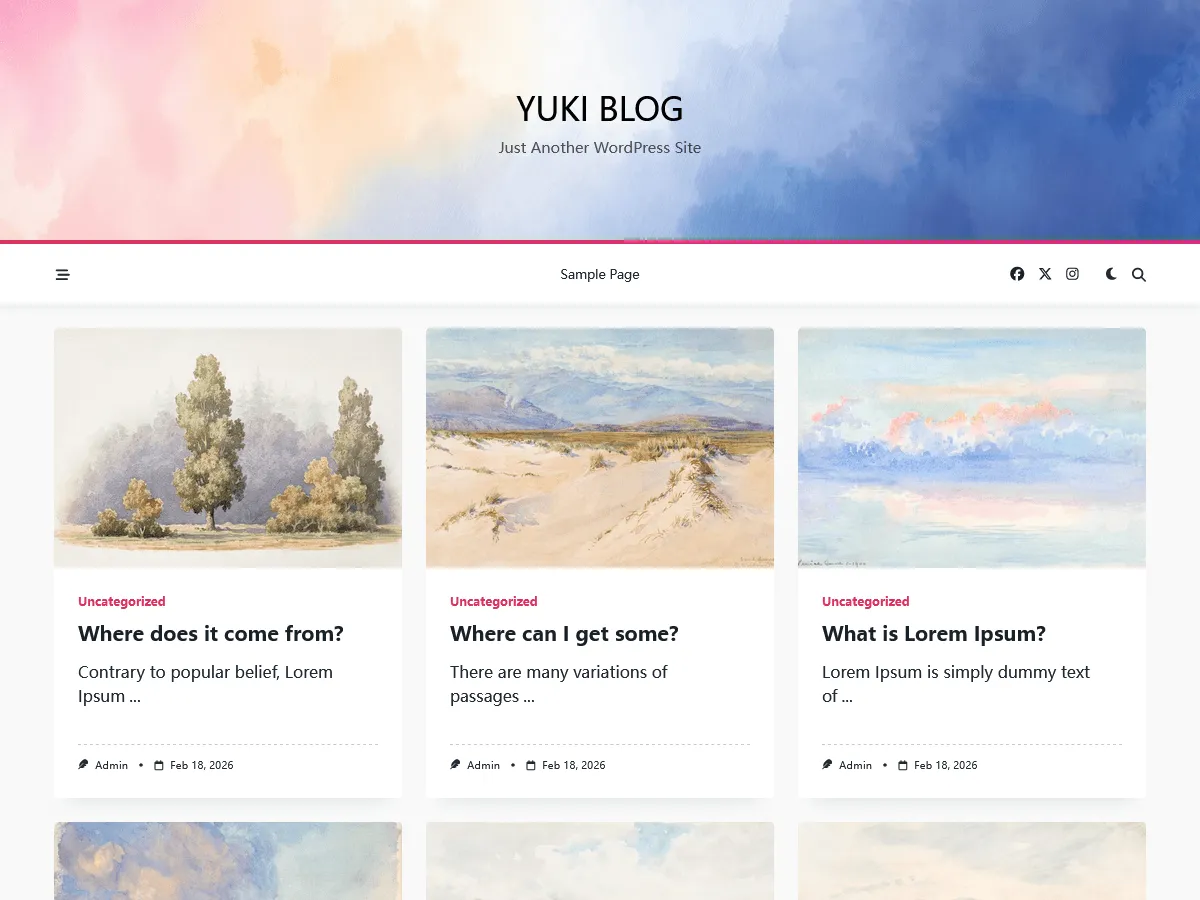 Yuki Fast Blog – customizable and lightweight